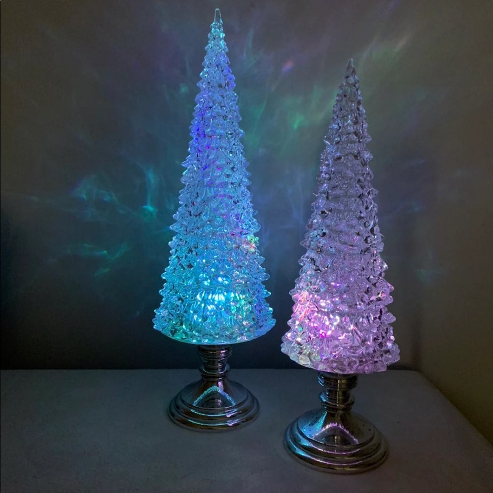 Light up color changing christmas tree set